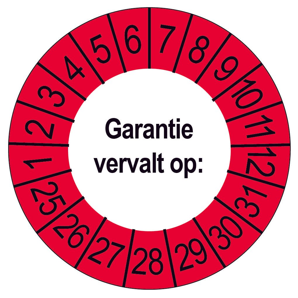 50 Keuringsstickers Garantie vervalt op Rond 35 mm 23 -29 - Ricard Pictogram stickers - 8718133049774