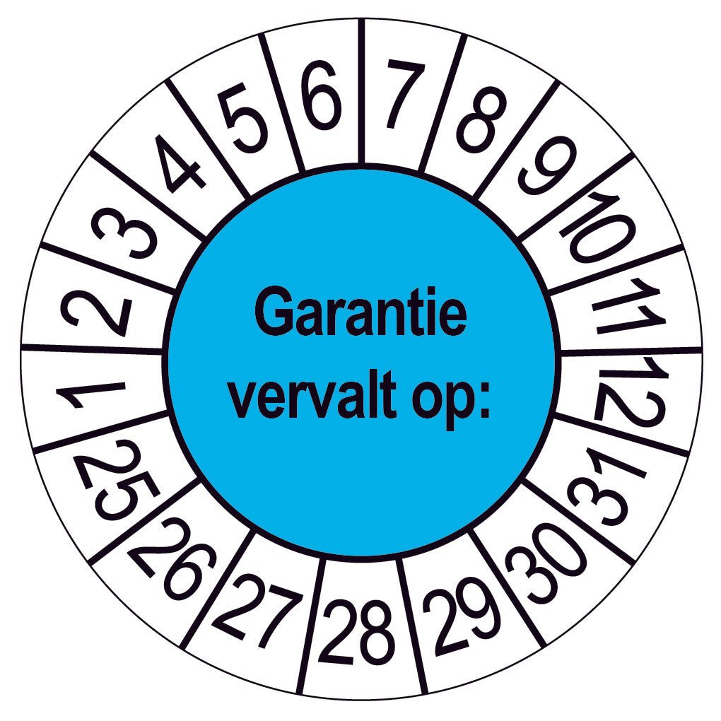 50 Keuringsstickers Garantie vervalt op Rond 35 mm 23 -29 - Ricard Pictogram stickers - 8718133050053