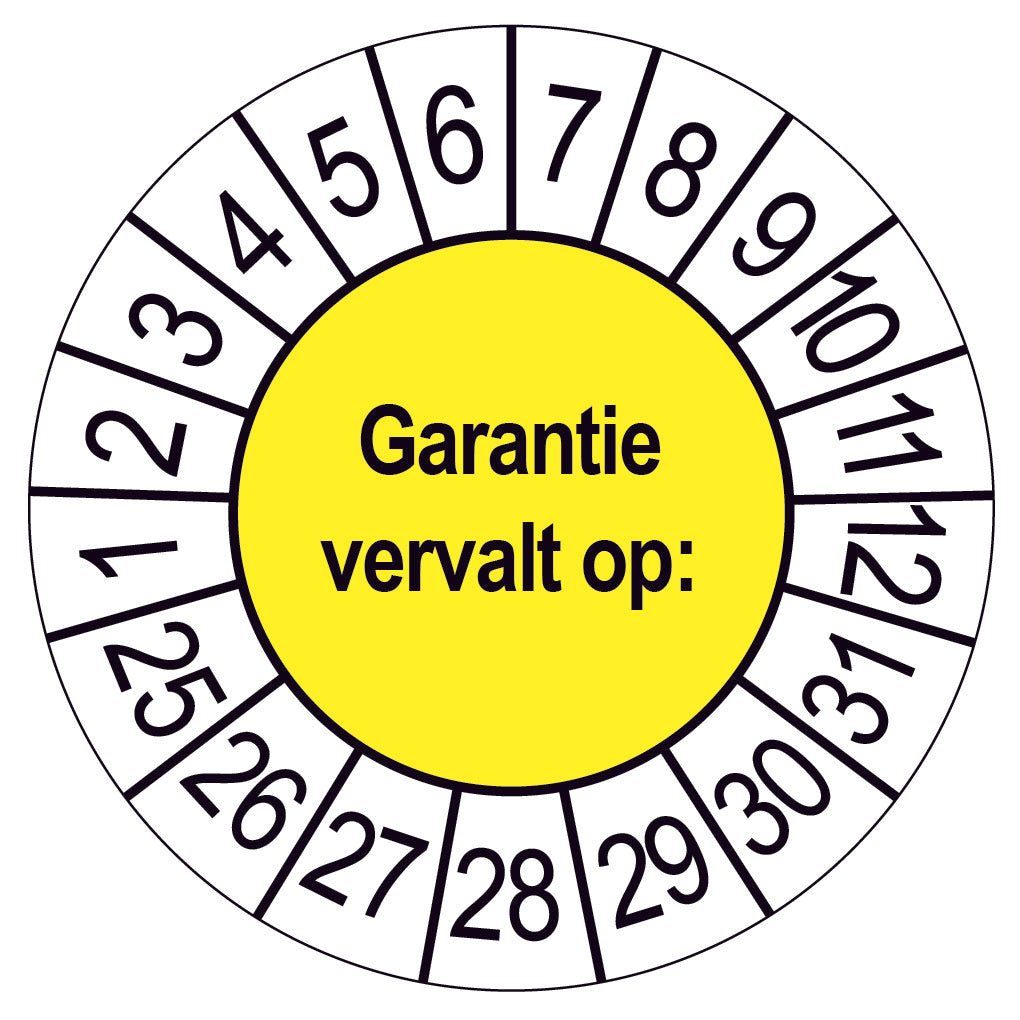 50 Keuringsstickers Garantie vervalt op Rond 35 mm 23 -29 - Ricard Pictogram stickers - 8718133050121