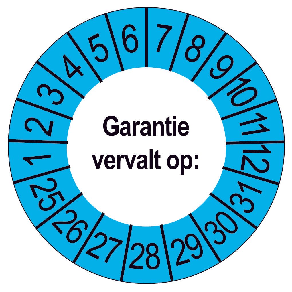 50 Keuringsstickers Garantie vervalt op Rond 35 mm 23 -29 - Ricard Pictogram stickers - 8718133050138