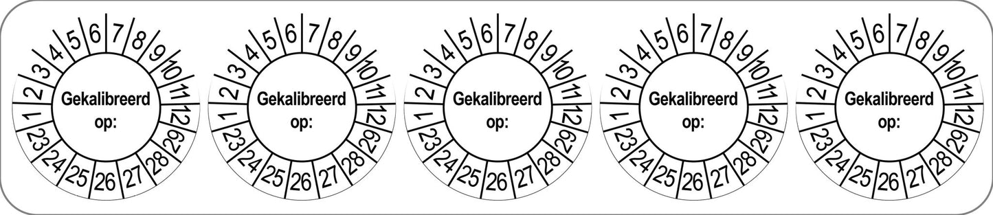 50 Keuringsstickers Gekalibreerd op: Rond 35 mm jaartal 23 tot 29 - Ricard Pictogram stickers -