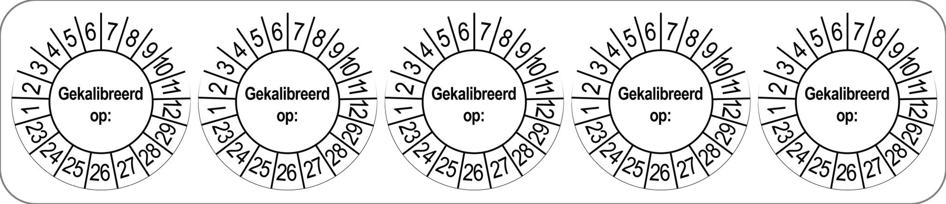 50 Keuringsstickers Gekalibreerd op: Rond 35 mm jaartal 23 tot 29 - Ricard Pictogram stickers -