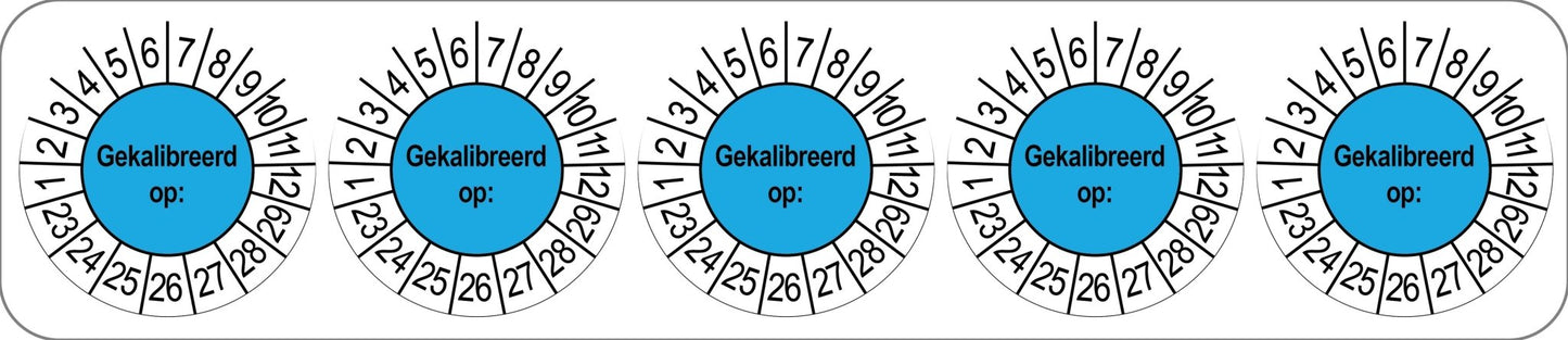 50 Keuringsstickers Gekalibreerd op: Rond 35 mm jaartal 23 tot 29 - Ricard Pictogram stickers -