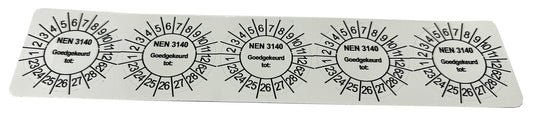 50 Keuringsstickers NEN 3140 Rond 35 mm Strips van 5 stuks - Ricard Pictogram stickers -