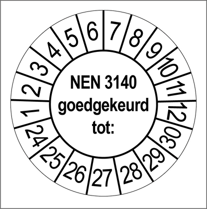 50 Rond Stickers NEN 3140 op strips van 5 stickers - Ricard Pictogram stickers - 8718133043734