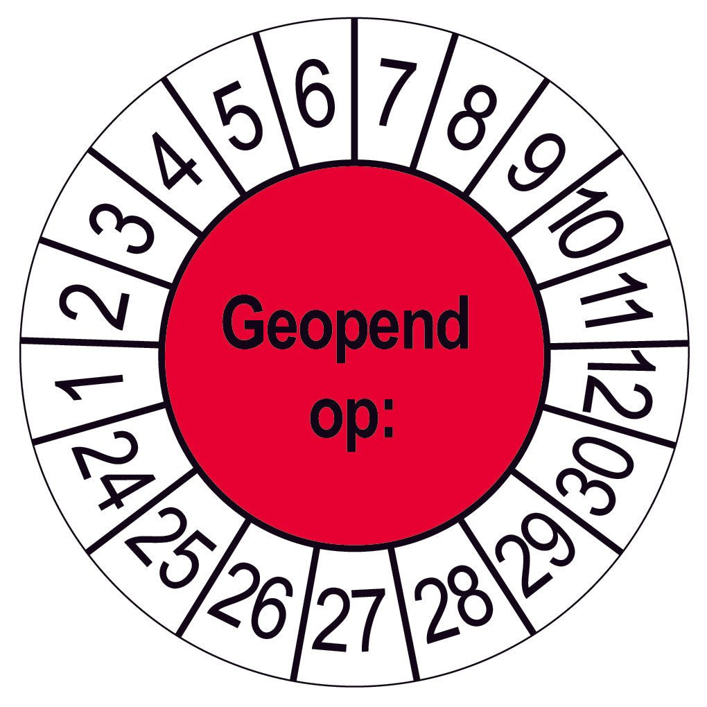 50 stickers Geopend op: Rond 35 mm Strips van 5 stuks - Ricard Pictogram stickers - 8718133049880