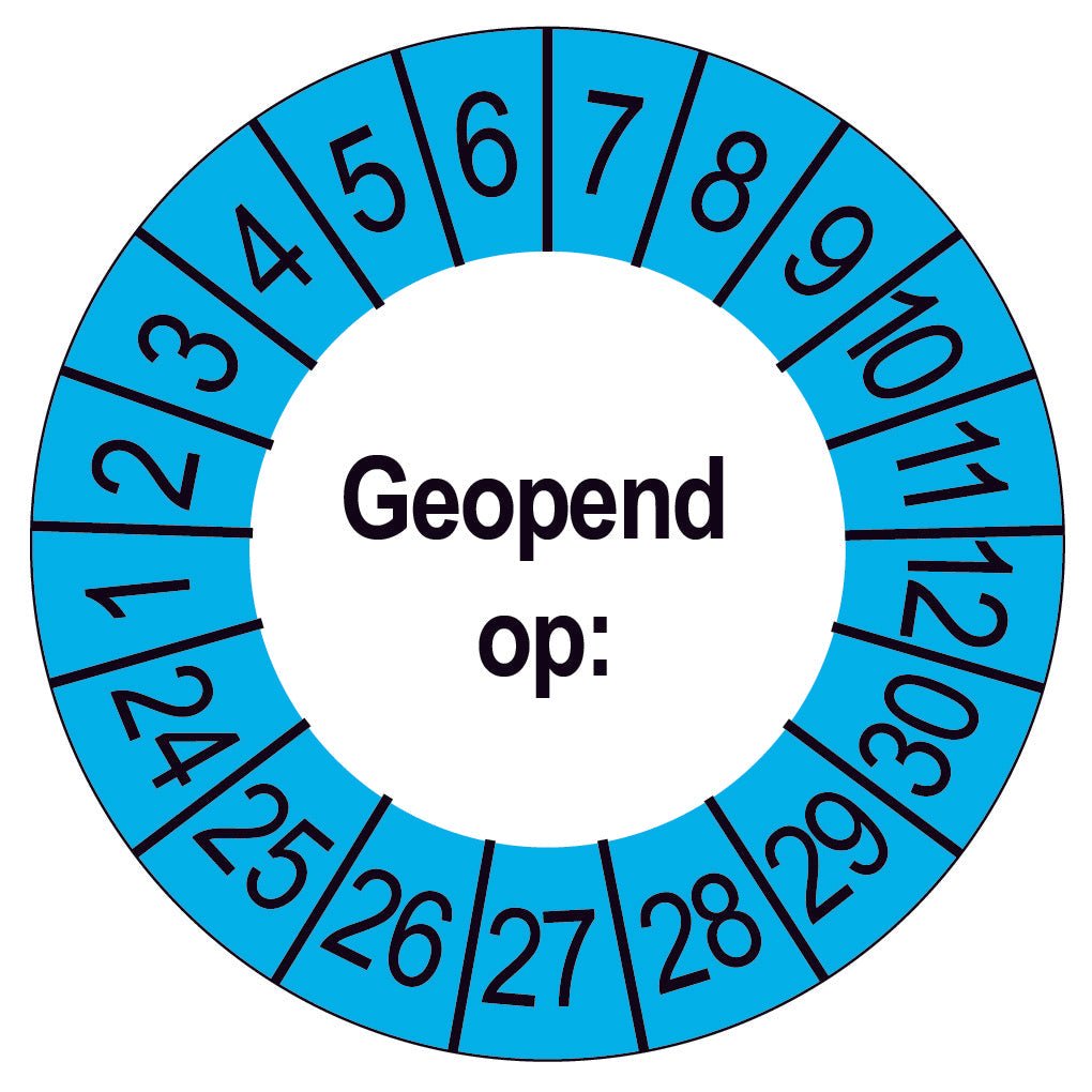50 stickers Geopend op: Rond 35 mm Strips van 5 stuks - Ricard Pictogram stickers - 8718133049989