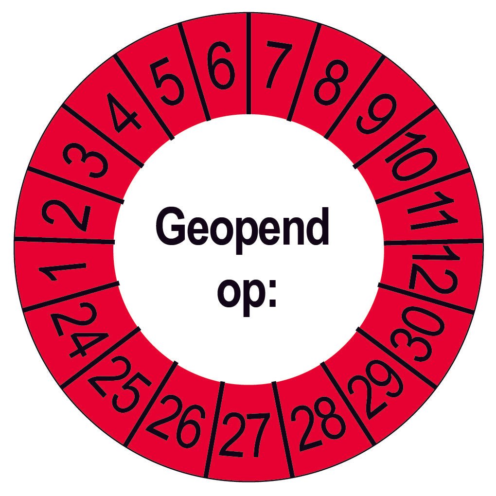 50 stickers Geopend op: Rond 35 mm Strips van 5 stuks - Ricard Pictogram stickers - 8718133050077