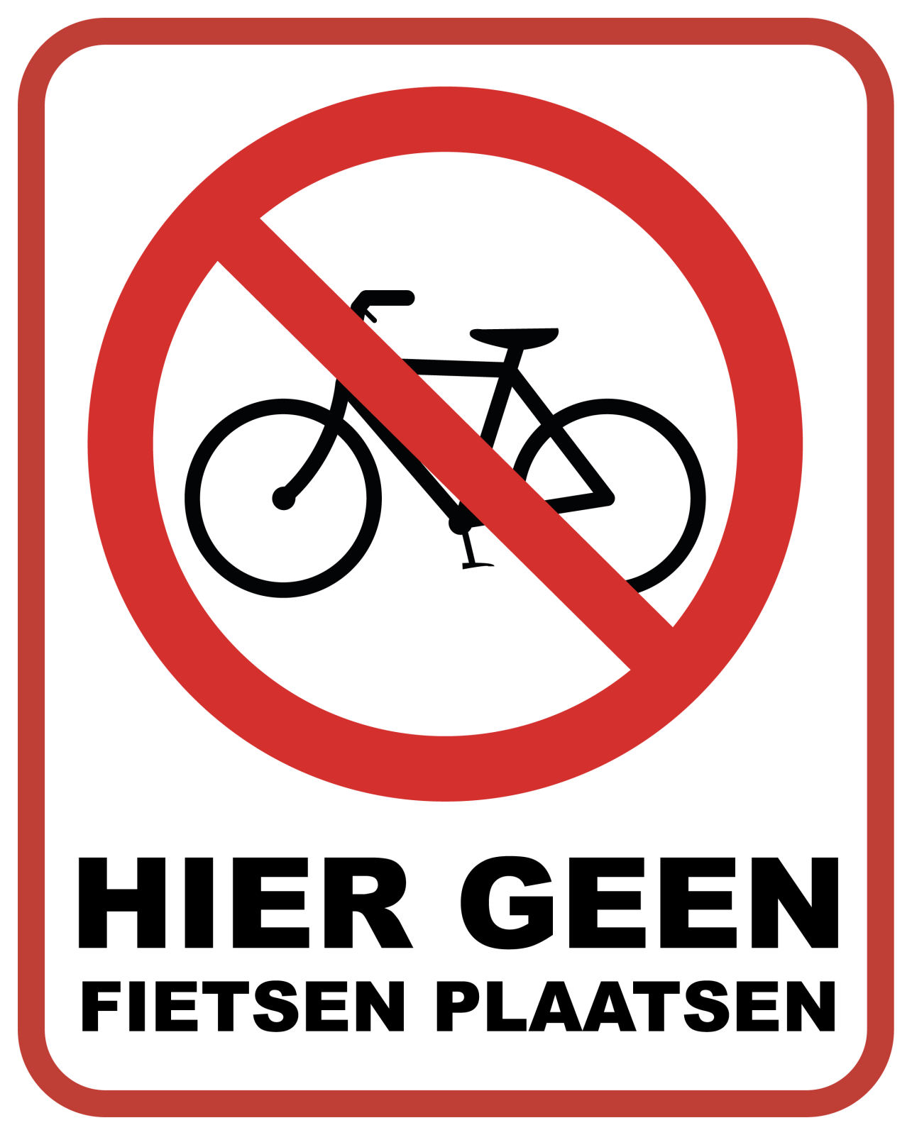 5x Geen fietsen plaatsen - Verboden fietsen te plaatsen -Verbodssticker - 20 x 25cm -Ricard Pictogram stickers -8718133049675