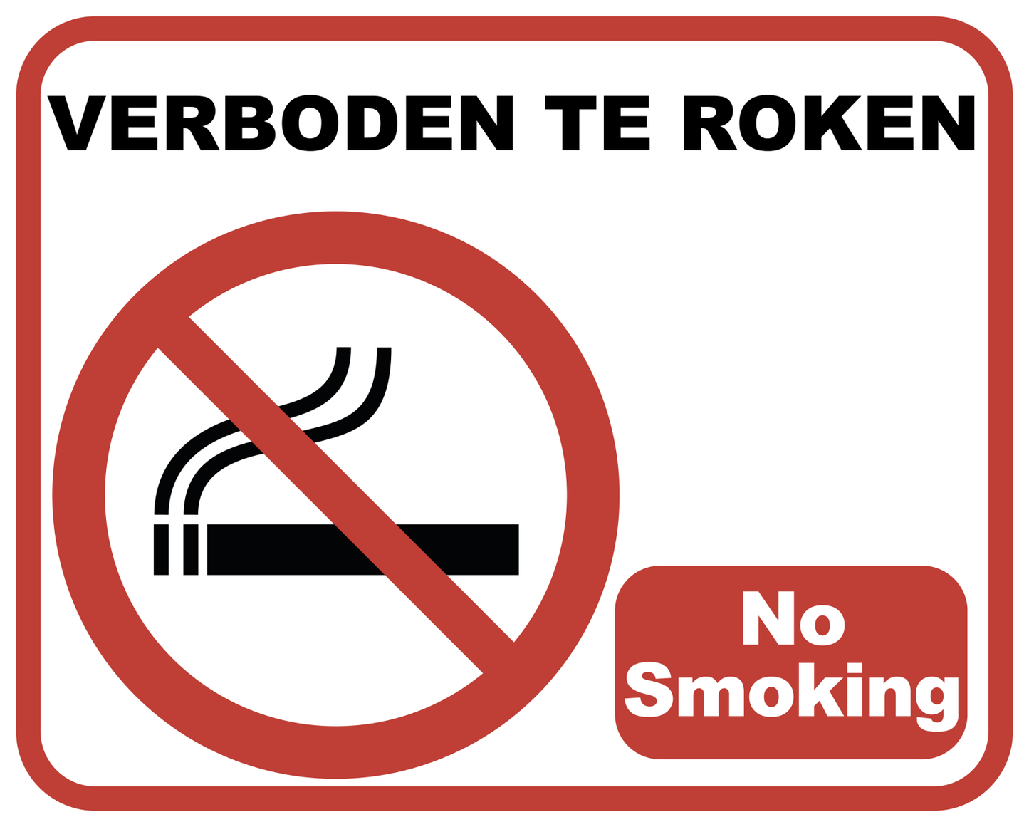 5x Verboden te Roken / No Smoking Pictogram Sticker 25x20 cm, Vinyl, Weersbestendig - Ricard Pictogram stickers 8718133053733