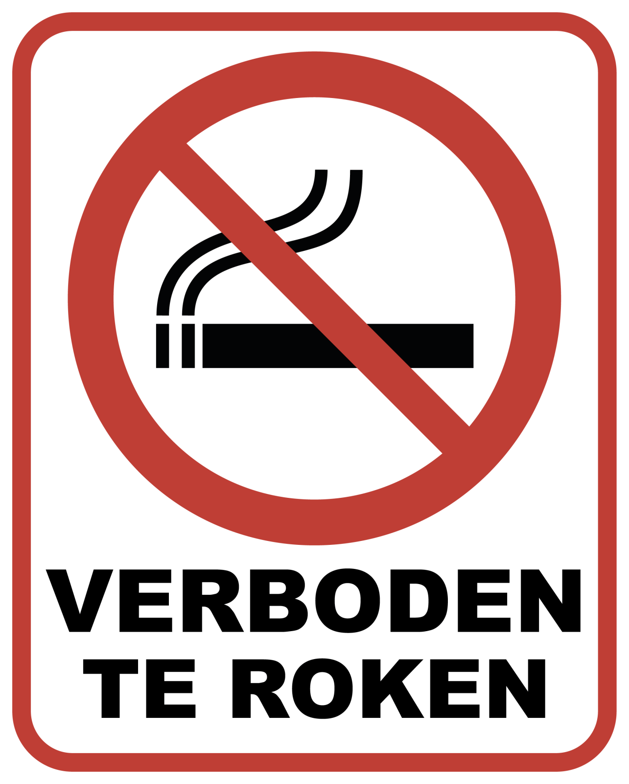 5x Verboden te Roken Sticker | 20 x 25 cm | Duidelijke Rookverbod Signalering - Ricard Pictogram stickers - 8718133052279