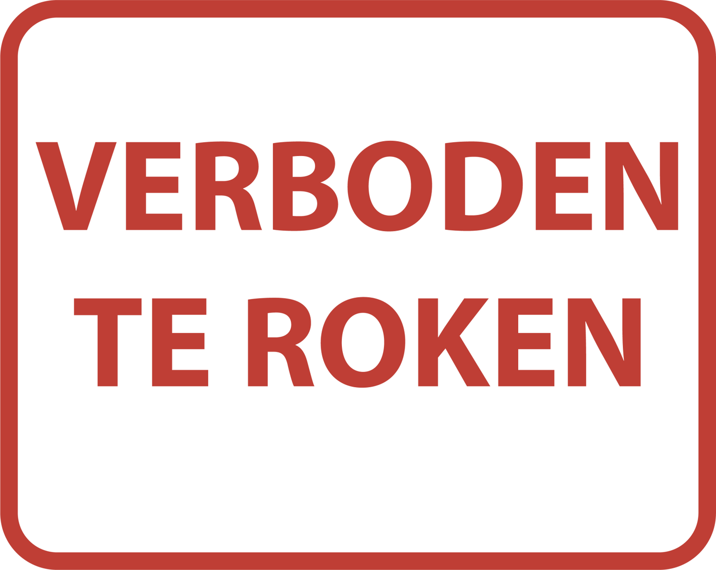 5x Verboden te Roken Tekst / Pictogram Sticker (25x20 cm, Vinyl, Weersbestendig) - Ricard Pictogram stickers - 8718133053740