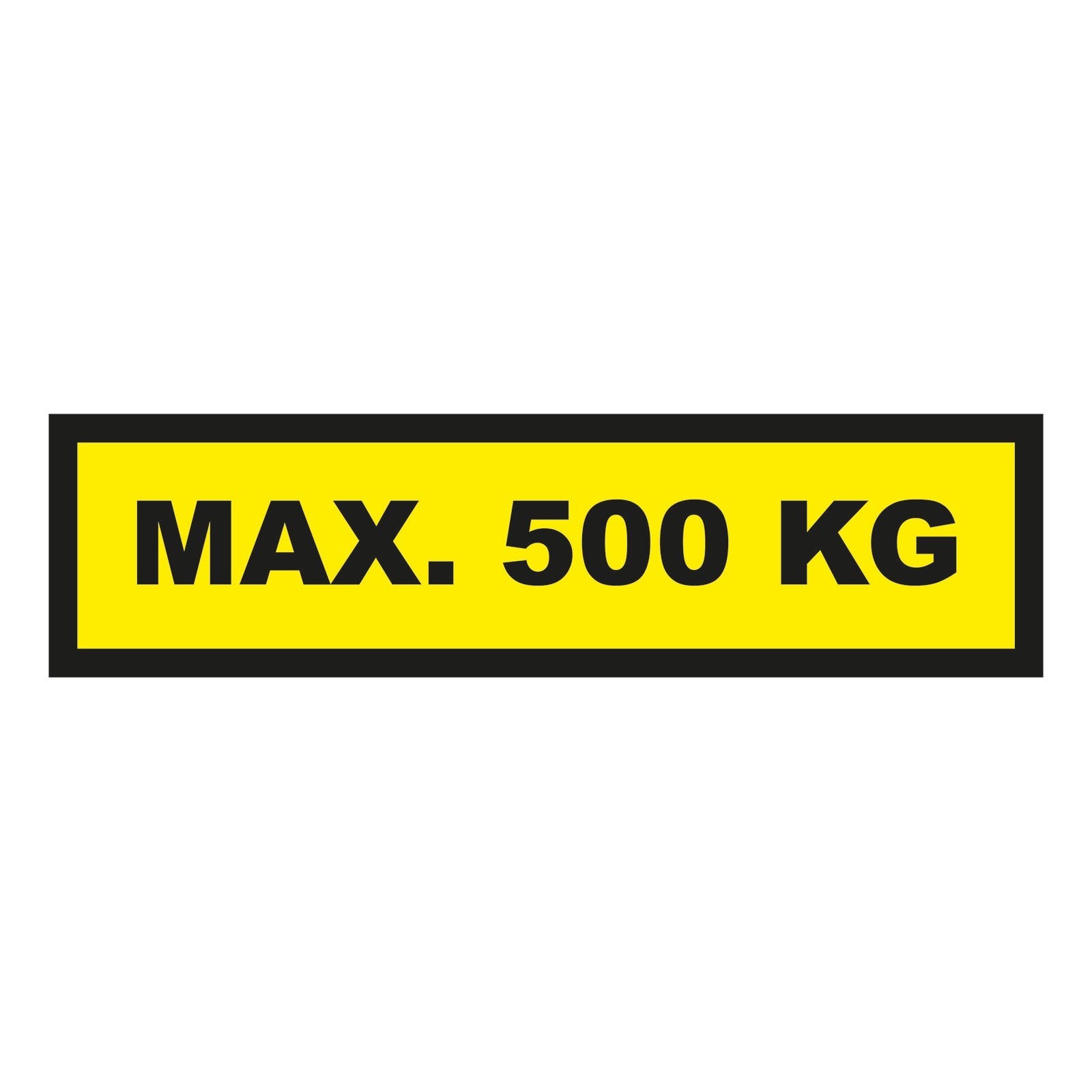 Waarschuwingssticker max. 500 kg 300x75mm - geel/zwart - Ricard