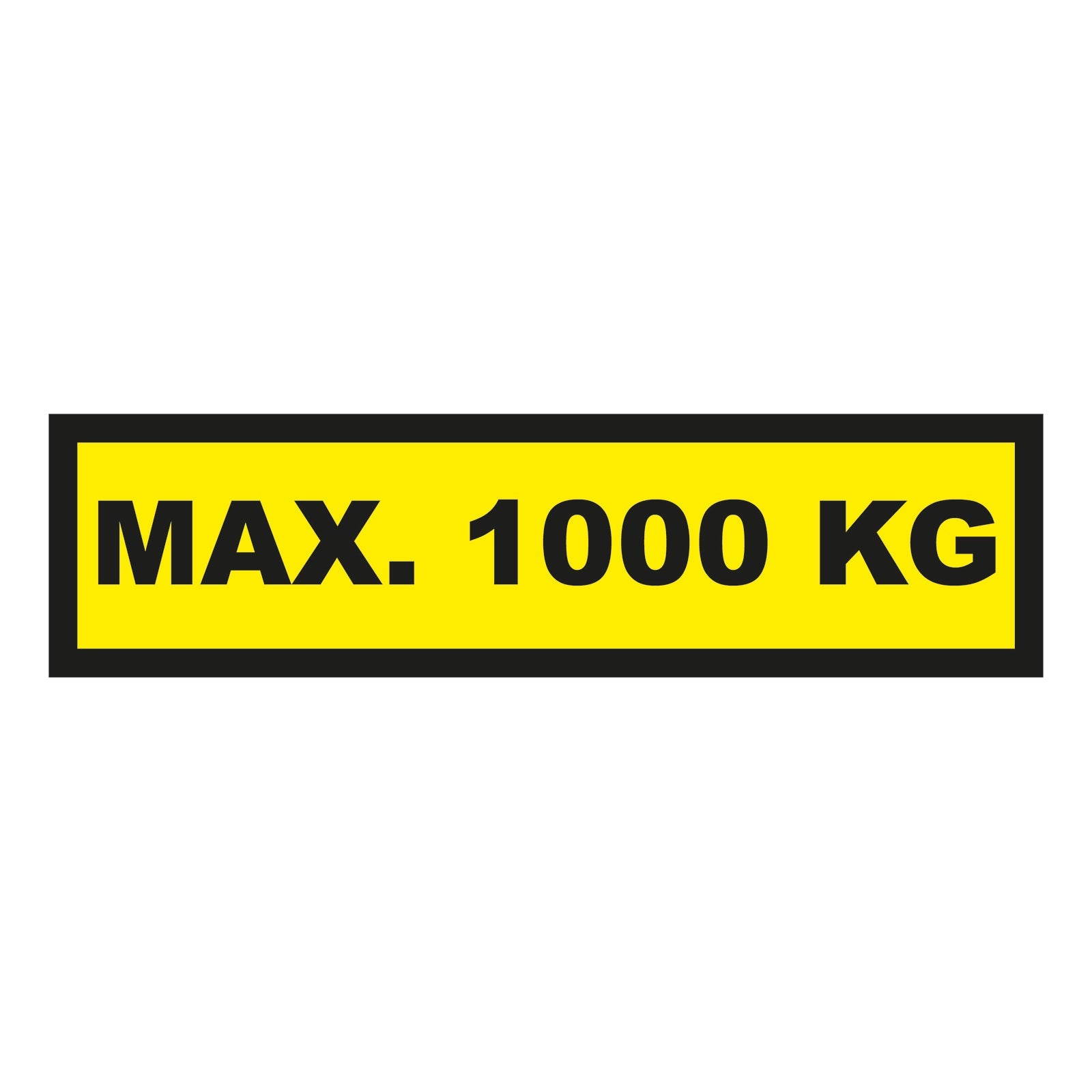 Waarschuwingssticker max. 1000 kg 300x75mm - geel/zwart - Ricard