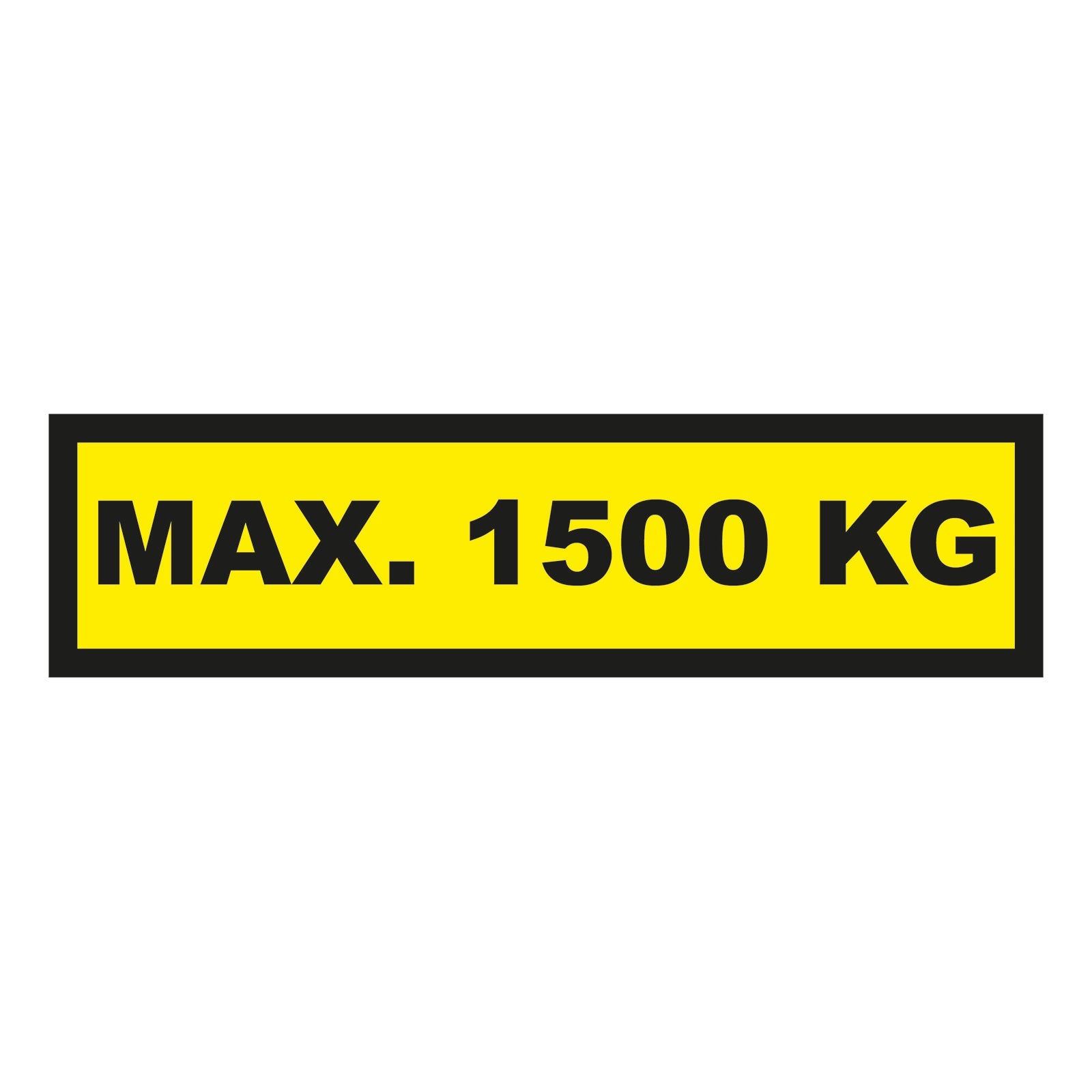 Waarschuwingssticker max. 1500 kg 300x75mm - geel/zwart - Ricard