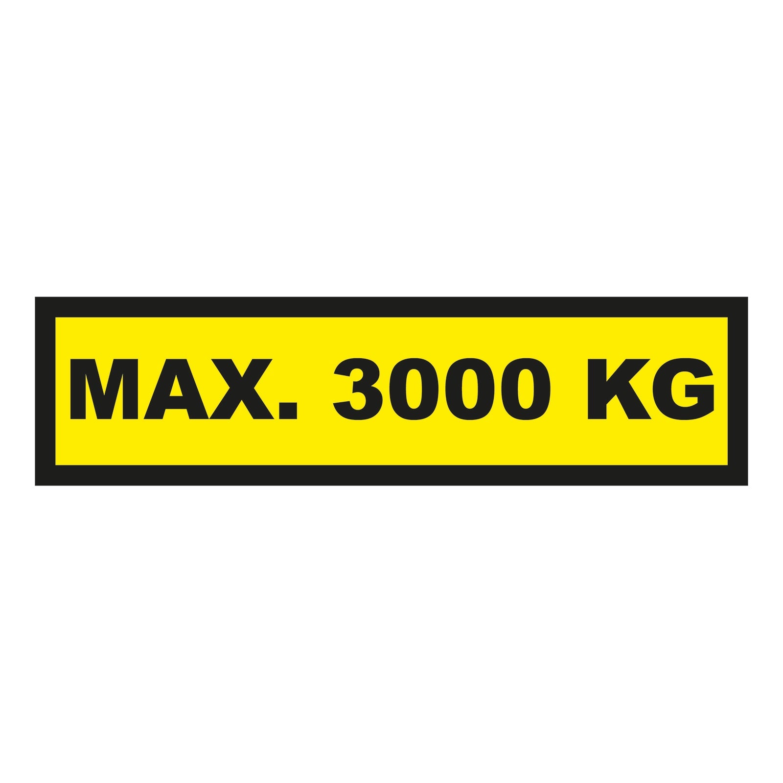 Waarschuwingssticker max. 3000 kg 300x75mm - geel/zwart - Ricard