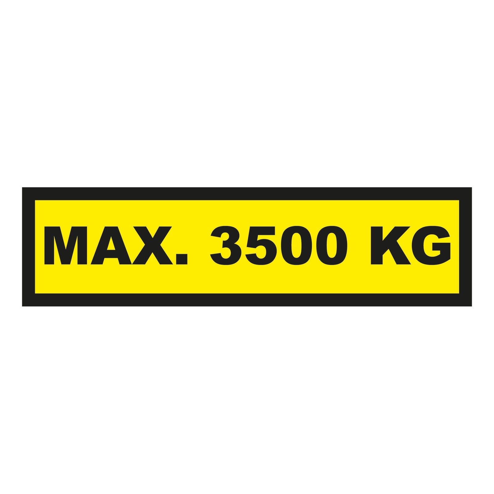 Waarschuwingssticker max. 3500 kg 300x75mm - geel/zwart - Ricard