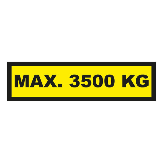 Waarschuwingssticker max. 3500 kg 300x75mm - geel/zwart - Ricard