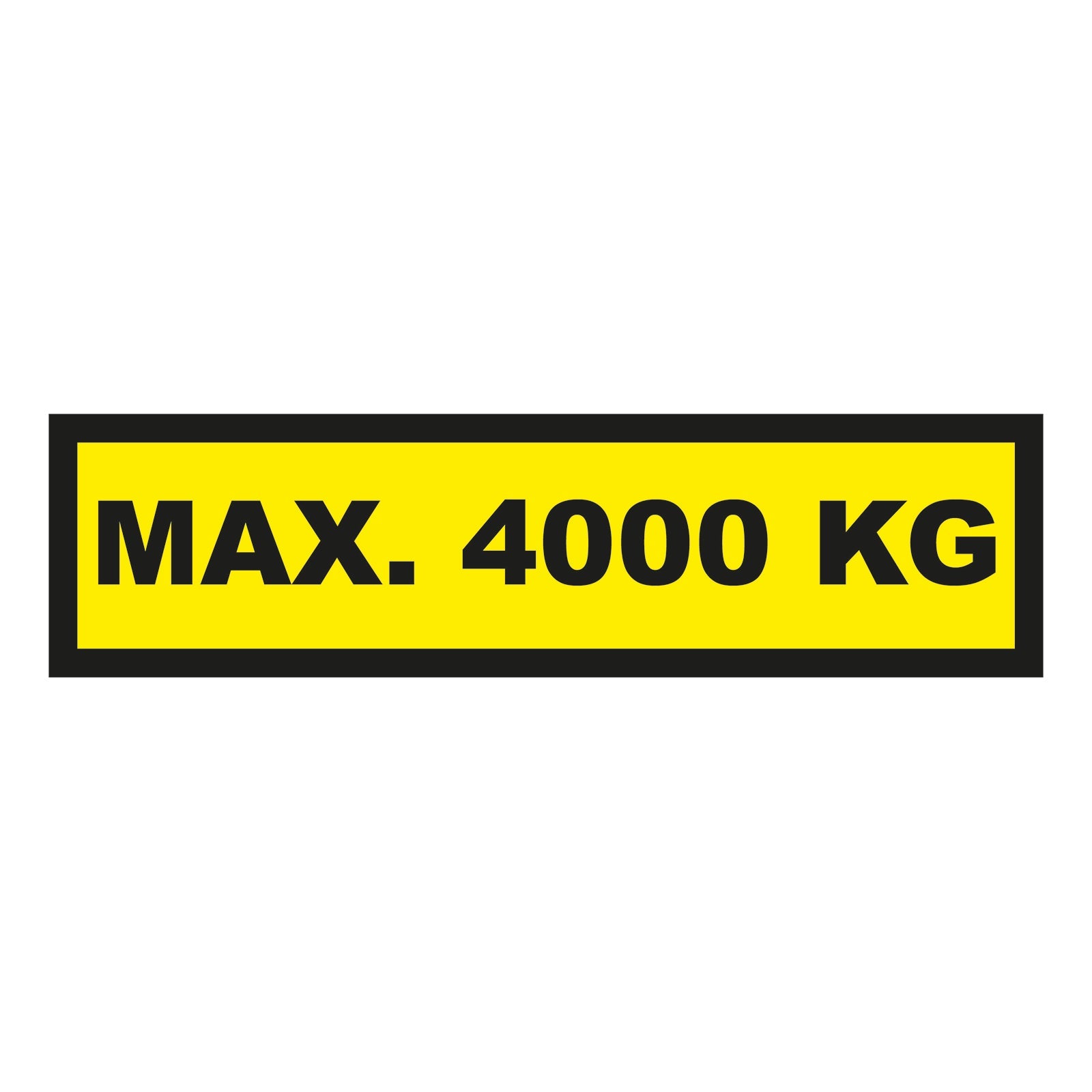 Waarschuwingssticker max. 4000 kg 300x75mm - geel/zwart - Ricard