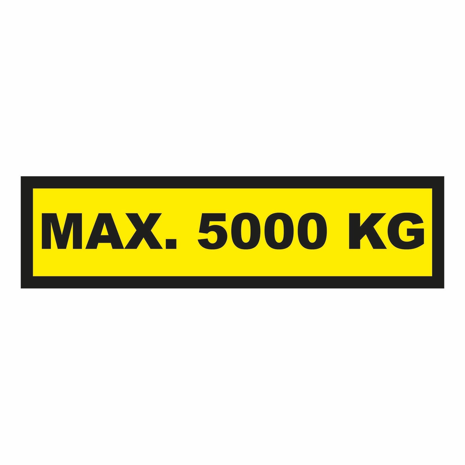 Waarschuwingssticker max. 5000 kg 300x75mm - geel/zwart - Ricard