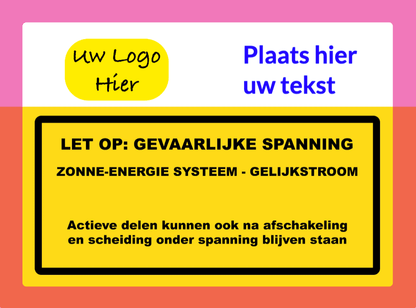 60x PV Sticker met eigen LOGO - Tekst is volledig zelf aan te passen versie5 - Ricard Pictogram stickers - 8718133050688