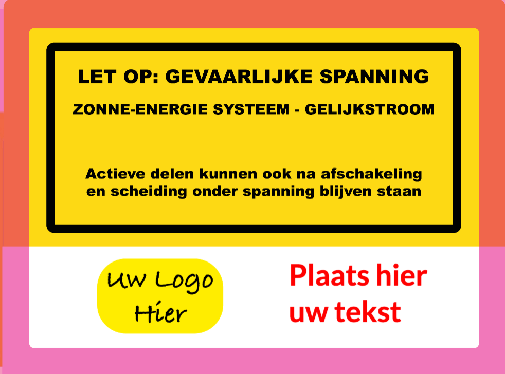 60x PV Sticker met eigen LOGO - Tekst is volledig zelf aan te passen versie5 - Ricard Pictogram stickers - 8718133050688