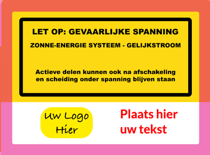 60x PV Sticker met eigen LOGO - Tekst is volledig zelf aan te passen versie5 - Ricard Pictogram stickers - 8718133050688