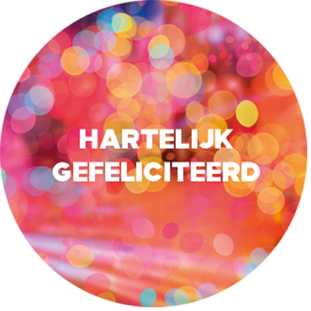 60x Sluitstickers Hartelijk Gefeliciteerd 5 cm Rond Feestelijke Sluitsticker 1 - Ricard Pictogram stickers -