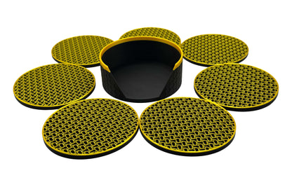 Luxe gouden onderzetters set van 7 stuks diameter 10 cm | Bio plastic