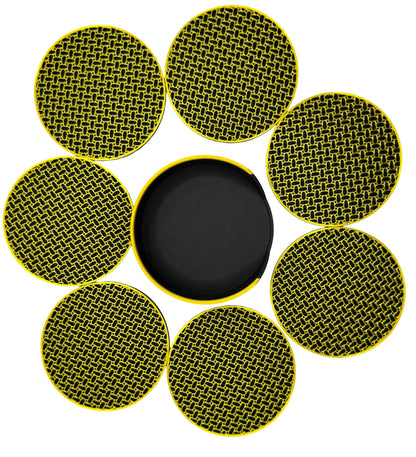 Luxe gouden onderzetters set van 7 stuks diameter 10 cm | Bio plastic