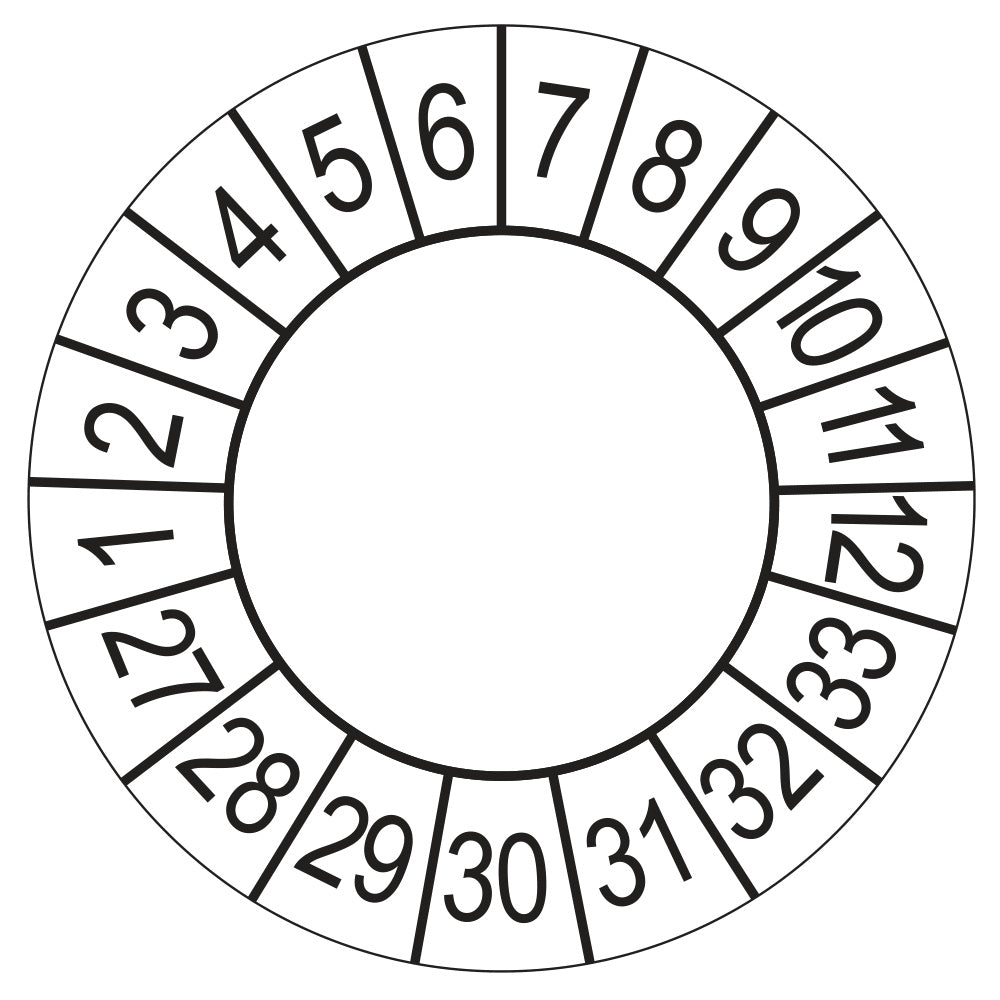 Keuringssticker Afgekeurd op 2027, wit, Ø 35 mm