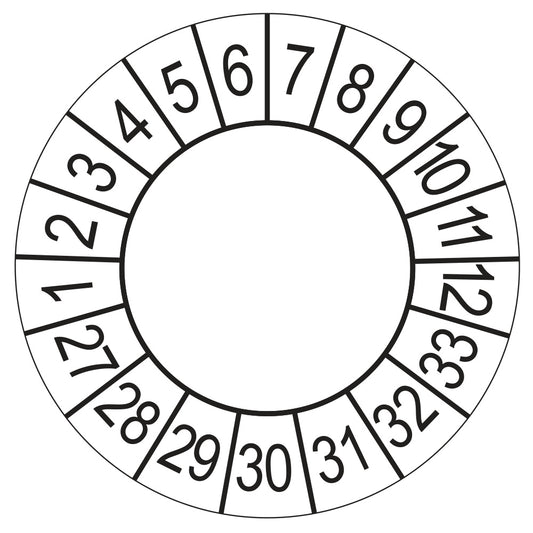 Keuringssticker Afgekeurd op 2027, wit, Ø 35 mm