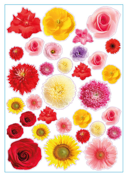Bloemen Decoratie Stickers voor agenda of Laptop, Kliko | 67-delige Set | Waterbestendig Vinyl