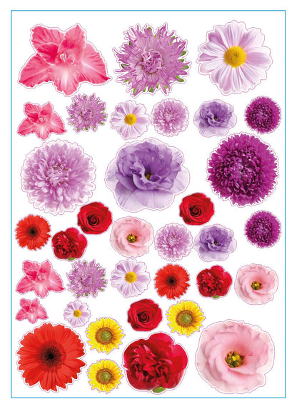 Bloemen Decoratie Stickers voor agenda of Laptop, Kliko | 67-delige Set | Waterbestendig Vinyl