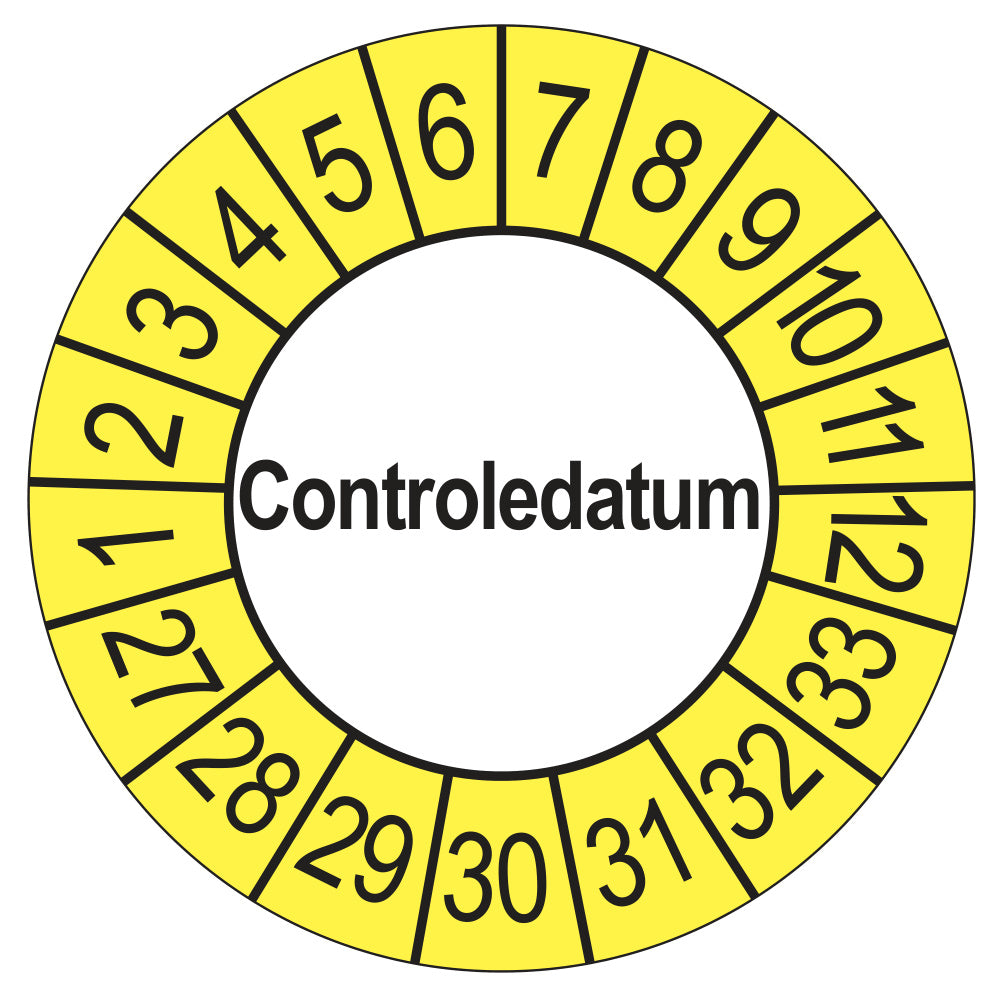 Controledatum keuringssticker buiten geel 2027