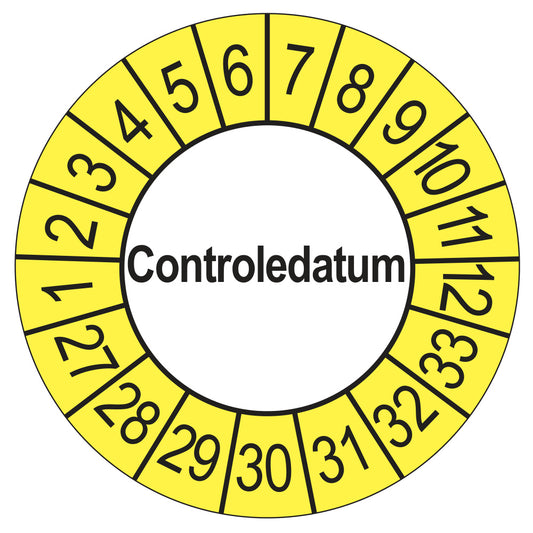 Controledatum keuringssticker buiten geel 2027