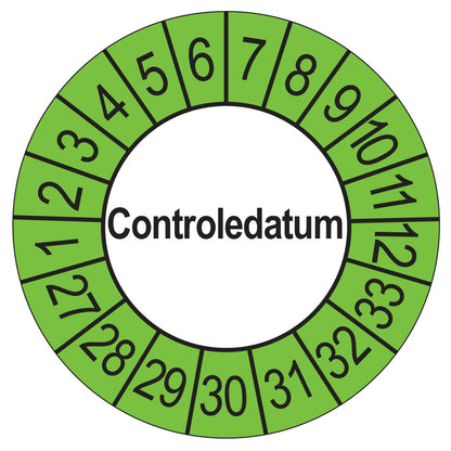 Controledatum keuringssticker buiten groen 2027