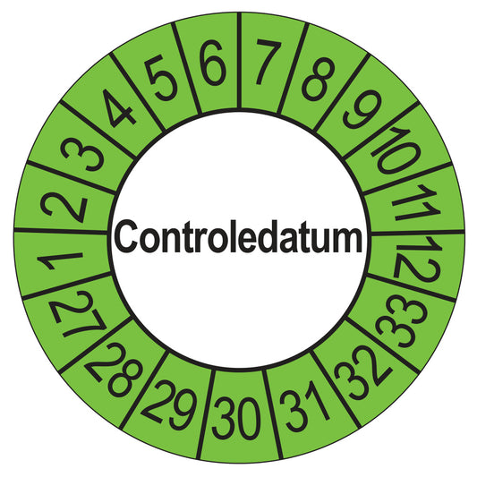 Controledatum keuringssticker buiten groen 2027