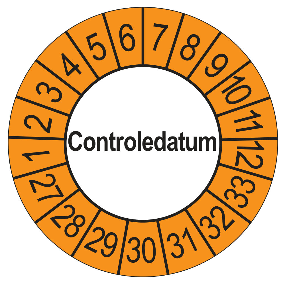 Controledatum keuringssticker buiten oranje 2027