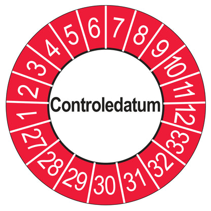 Controledatum keuringssticker buiten rood 2027