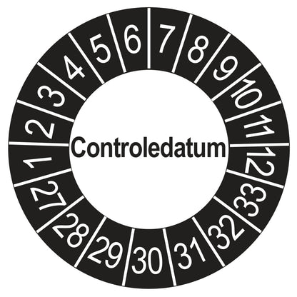 Controledatum keuringssticker buiten zwart 2027