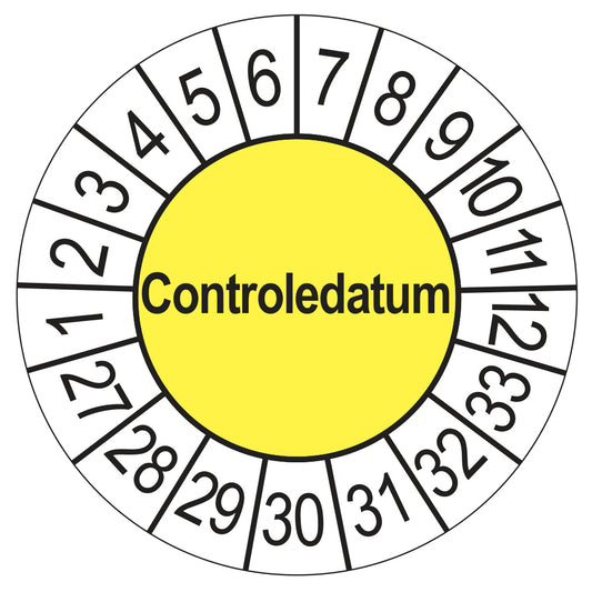 Controledatum keuringssticker geel 2027