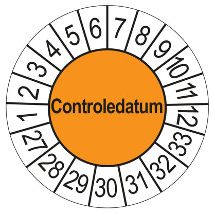 Controledatum keuringssticker oranje 2027