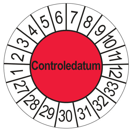 Controledatum keuringssticker rood 2027