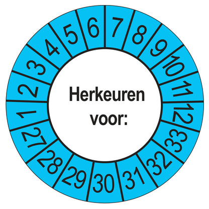 Keuringsstickers Herkeuren voor 2027 | 50 stuks, Ø 35 mm | Buiten Blauw