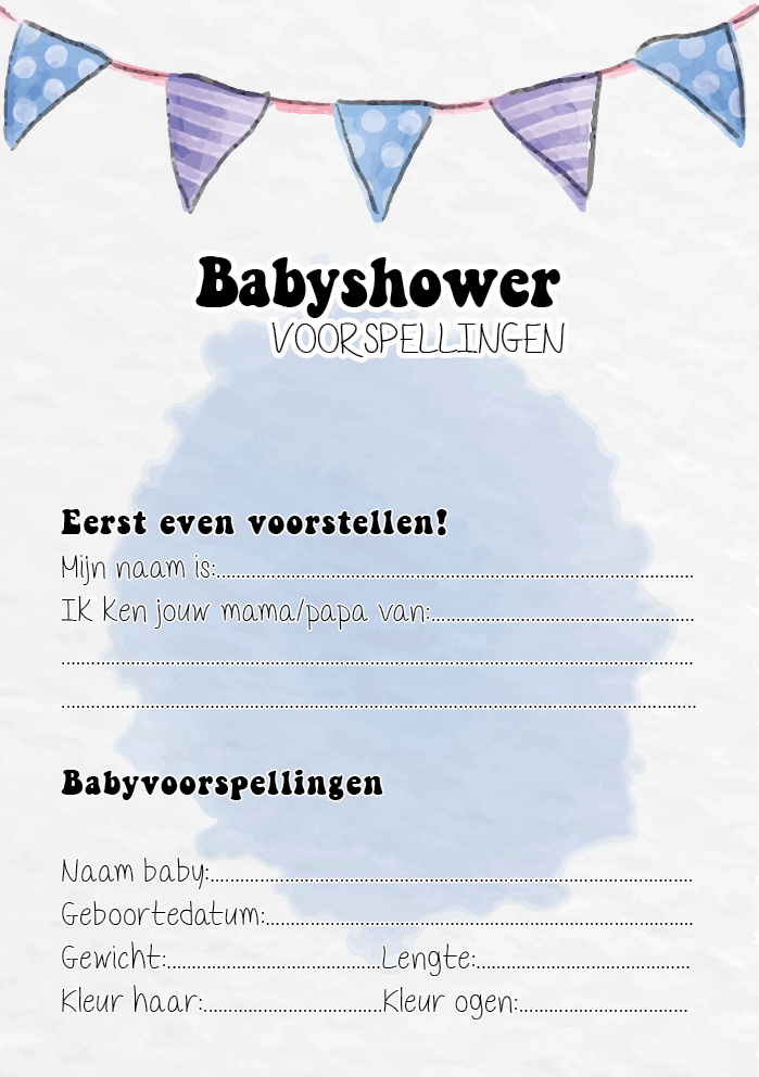 2x20 leuke Babyshowerkaarten | Babyshower | spelletje invulkaarten (A5 formaat) 2x20Babyshower05