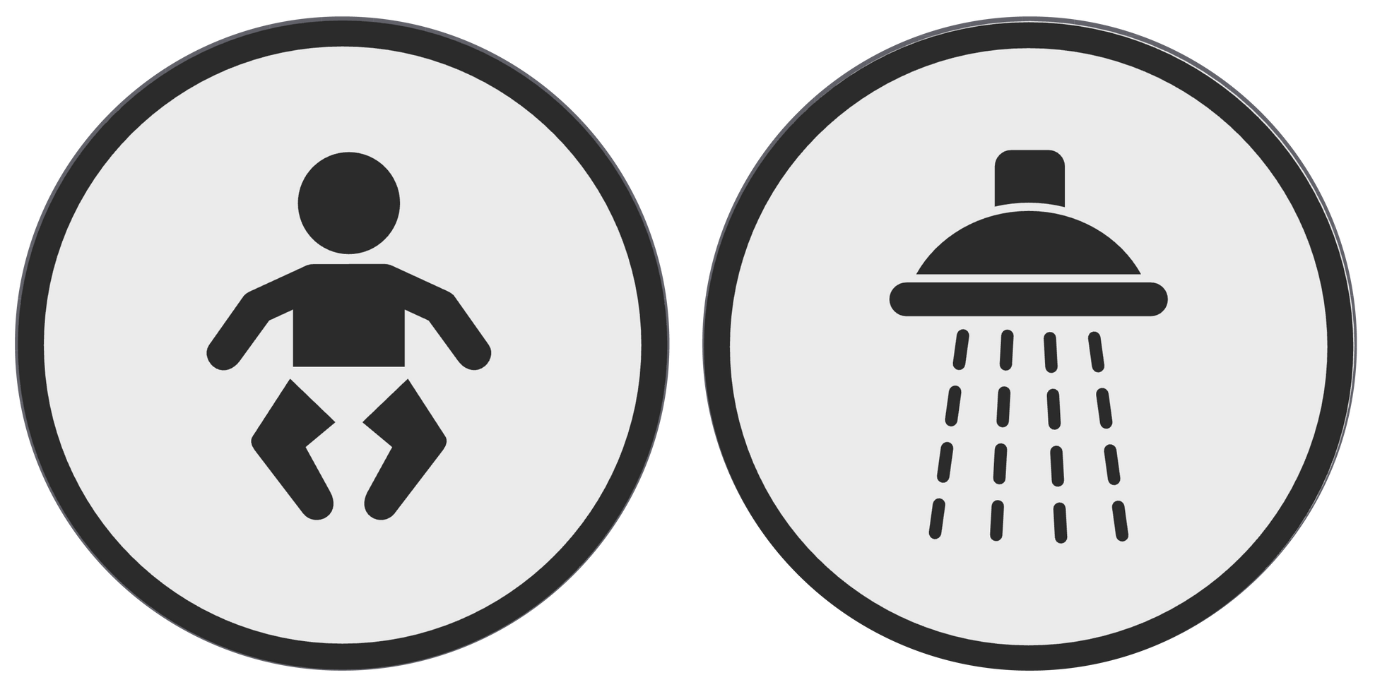 PLA bordje baby-verschoning en douche Wit-Zwart 125mm rond