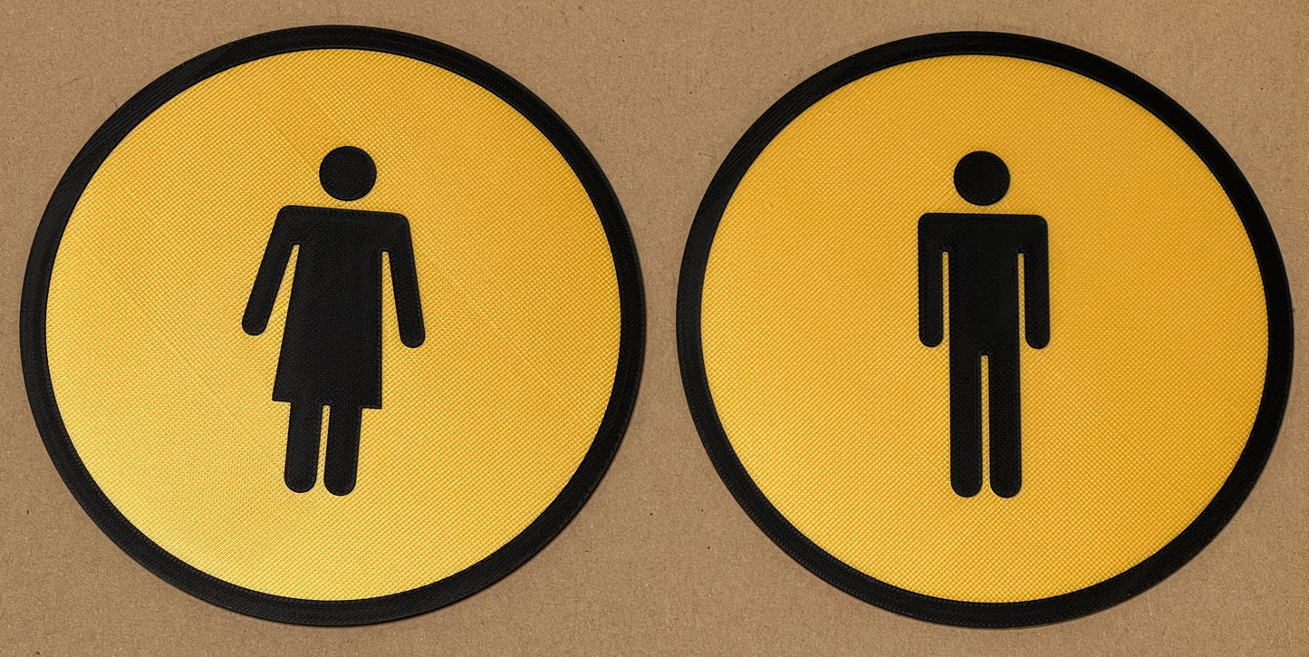PLA toilet bordje man vrouw detail