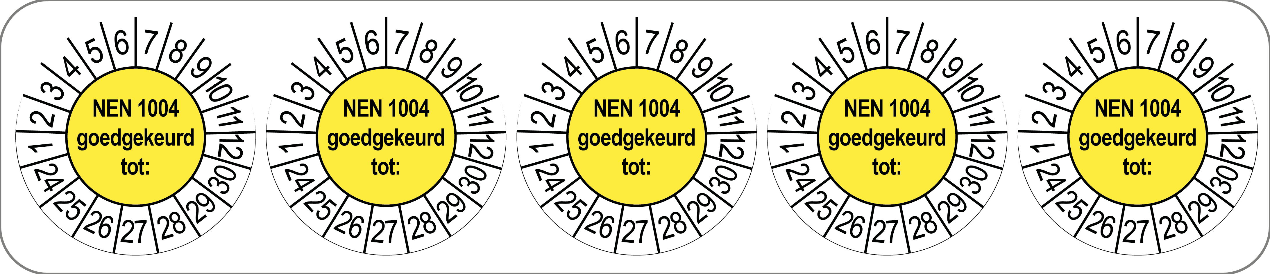 Keurringstickers NEN 1004
