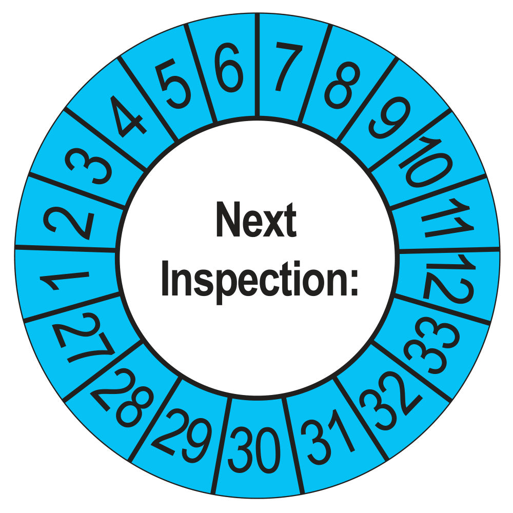 Next Inspection keuringssticker buiten blauw 2027